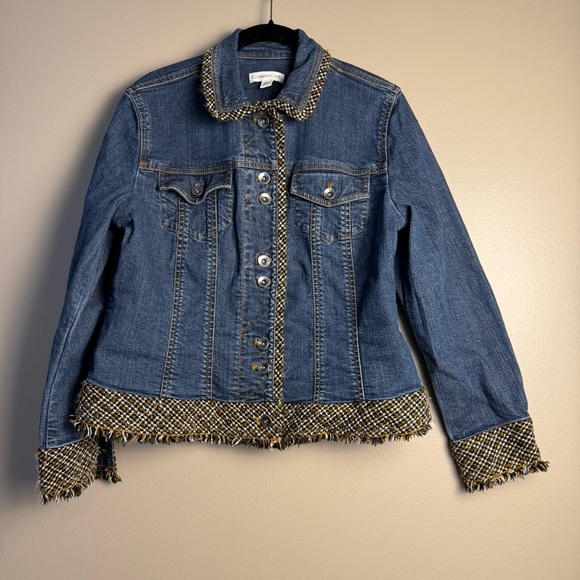 Coldwater Creek Denim Jacket with Decorative Trim P12, UGC - Picture 3 of 11